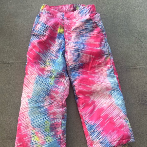 4t girls winter ski set Pink and Blue Patterned Jacket pants and gloves - Picture 9 of 12